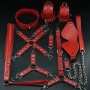 Erobee BDSM Set 13 Parça Vegan Deri Origin Serisi - Kırmızı 