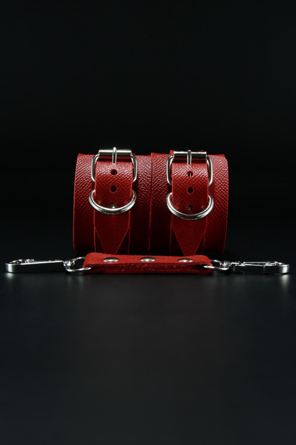 Erobee BDSM Cuff | Bondage Kelepçe Vegan Deri Origin Serisi - Kırmızı 