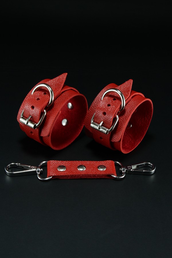 Erobee BDSM Cuff | Bondage Kelepçe Vegan Deri Origin Serisi - Kırmızı 