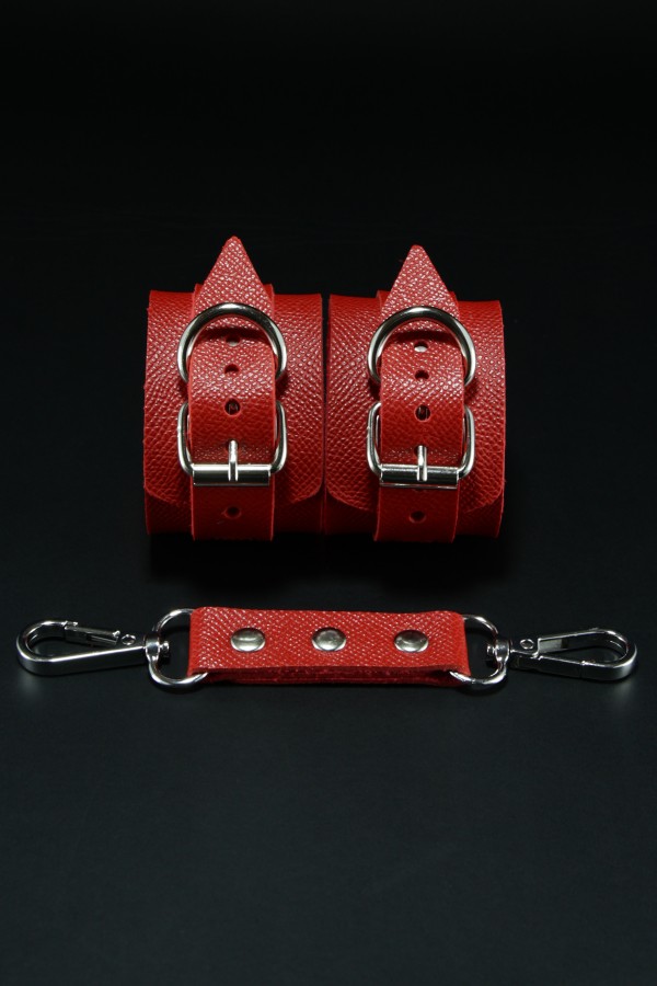 Erobee BDSM Cuff | Bondage Kelepçe Vegan Deri Origin Serisi - Kırmızı 