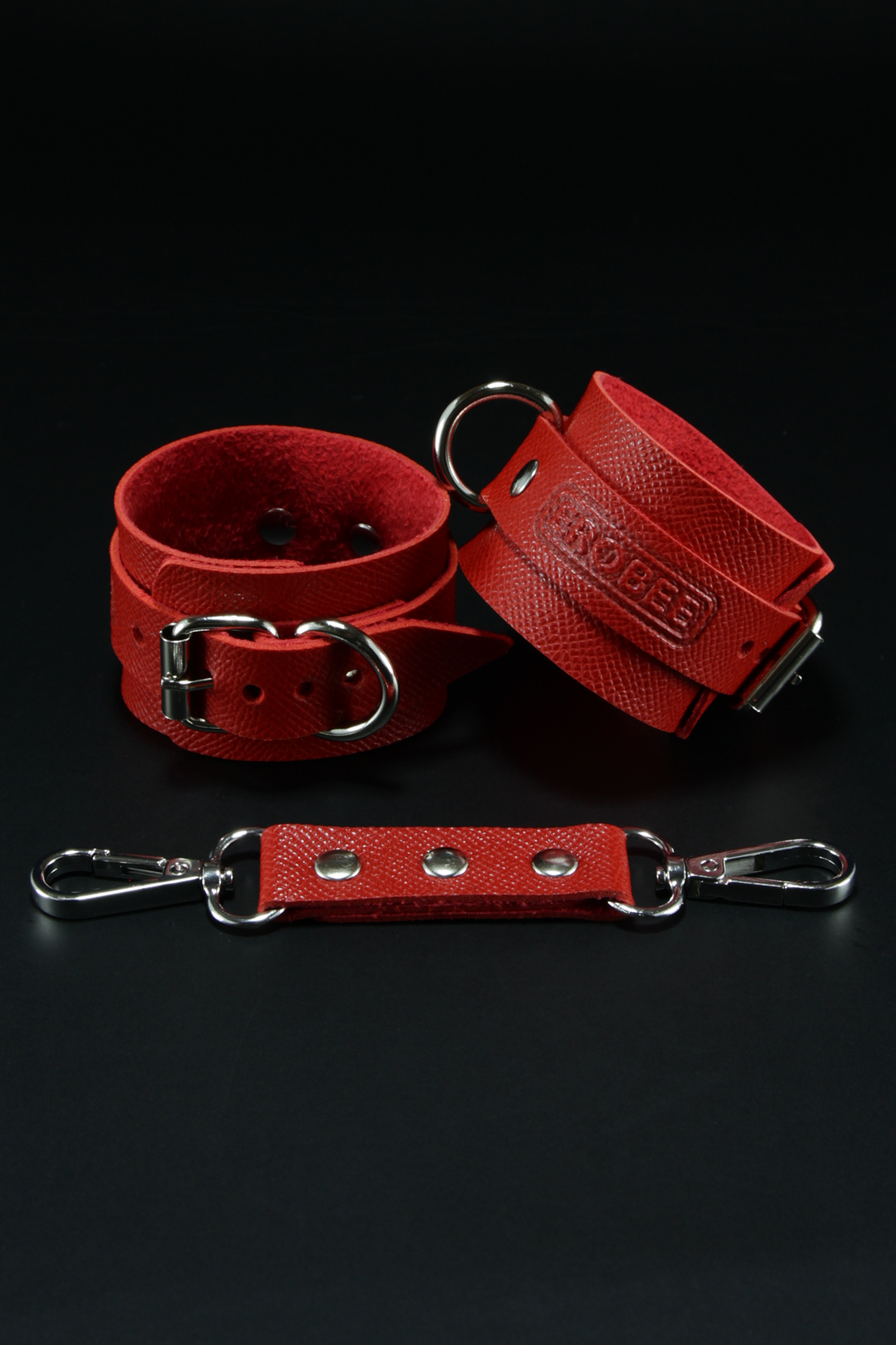 Erobee BDSM Cuff | Bondage Kelepçe Vegan Deri Origin Serisi - Kırmızı 