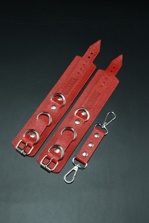 Erobee BDSM Cuff | Bondage Kelepçe Vegan Deri Origin Serisi - Kırmızı 