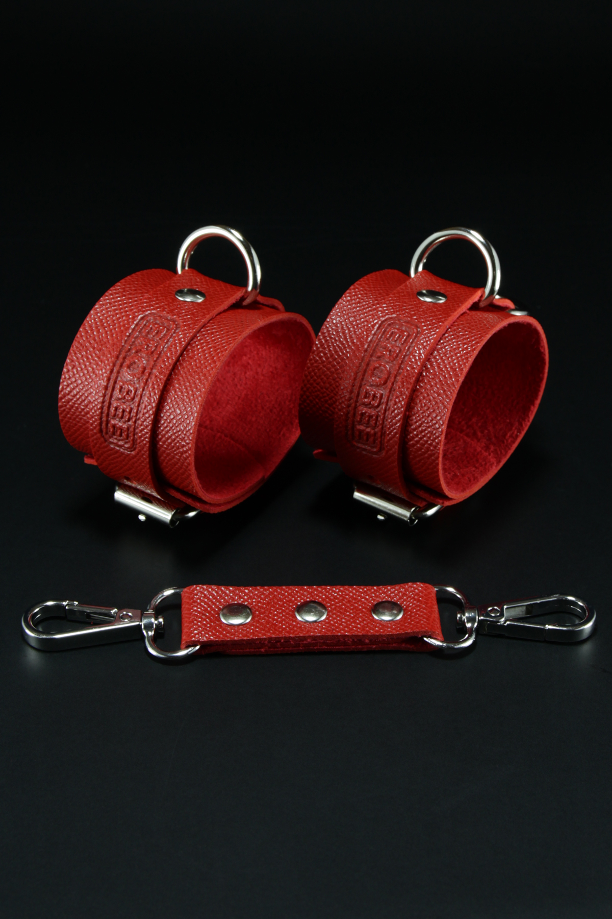 Erobee BDSM Cuff | Bondage Kelepçe Vegan Deri Origin Serisi - Kırmızı 
