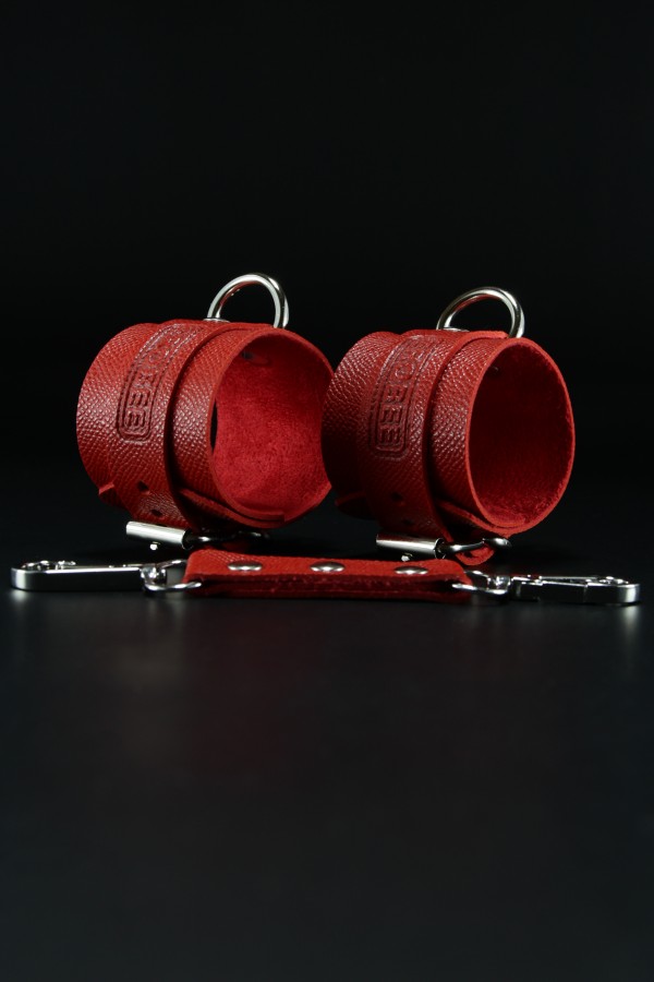 Erobee BDSM Cuff | Bondage Kelepçe Vegan Deri Origin Serisi - Kırmızı 