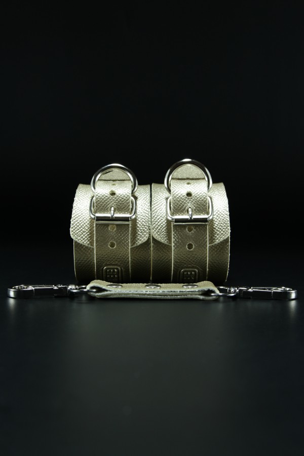 Erobee Bondage Kelepçe | BDSM Cuff Vegan Deri Origin Serisi -Gold 