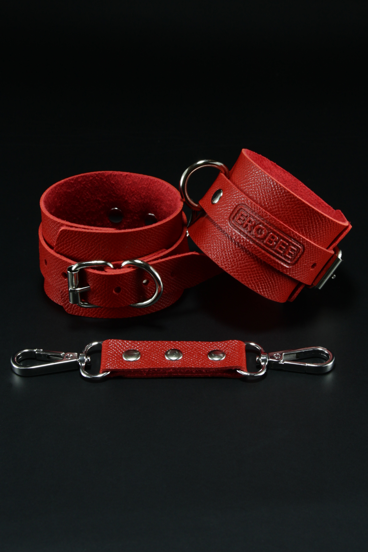 Erobee Fantazi Ayak Kelepçesi | Bondage Cuff Vegan Deri Origin Serisi - Kırmızı 