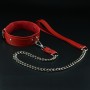 Erobee Fantazi Tasması | Zincirli Choker | Premium Vegan Deri Origin Serisi - Kırmızı