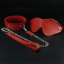 Erobee Fantazi Tasması & Zincirli Choker | Premium Vegan Deri Origin Serisi - Kırmızı