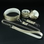 Erobee Fantazi Kelepçe & BDSM Tasma İkili Set | Premium Suni Deri Origin Serisi - Gold
