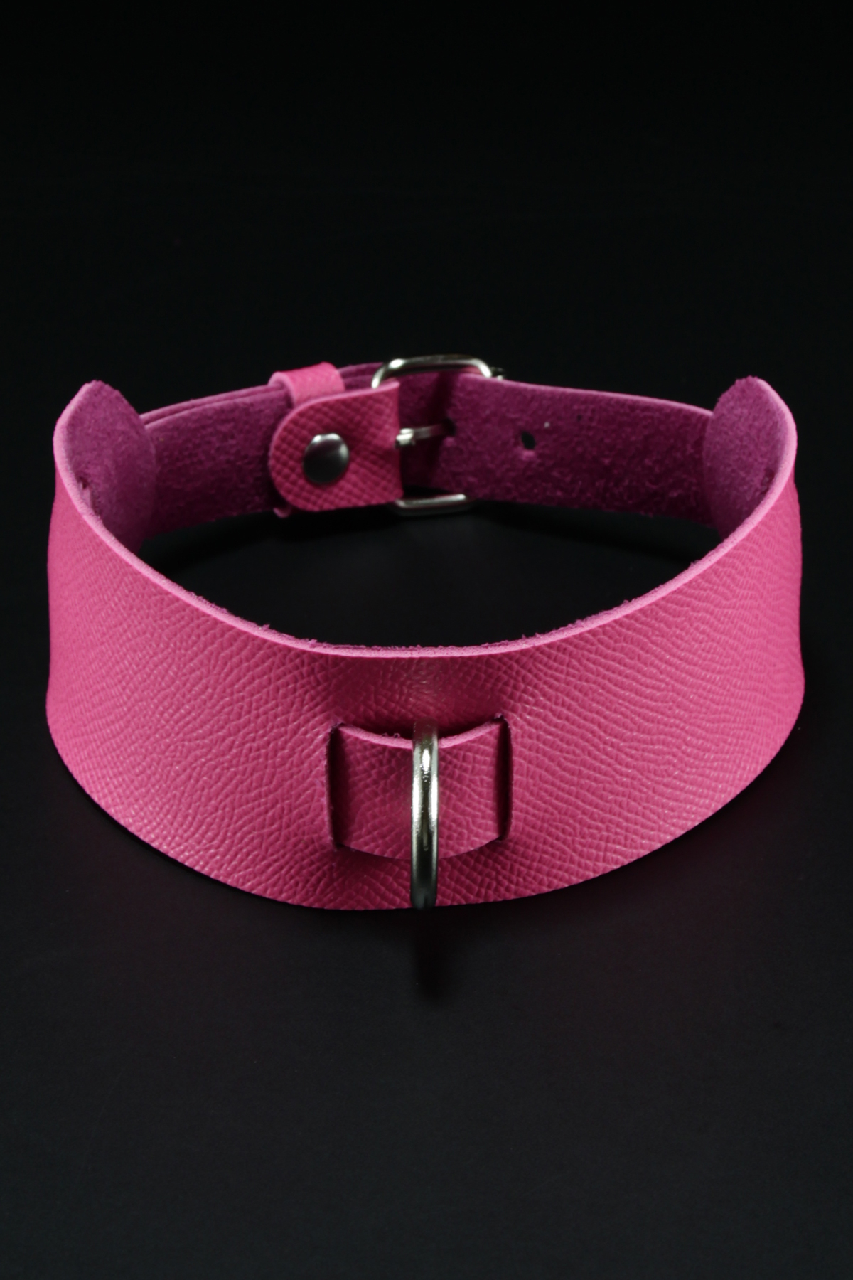 Erobee Fantazi Tasma | Zincirli Choker Özel Tasarım Suni Deri Between Serisi - Fuşya