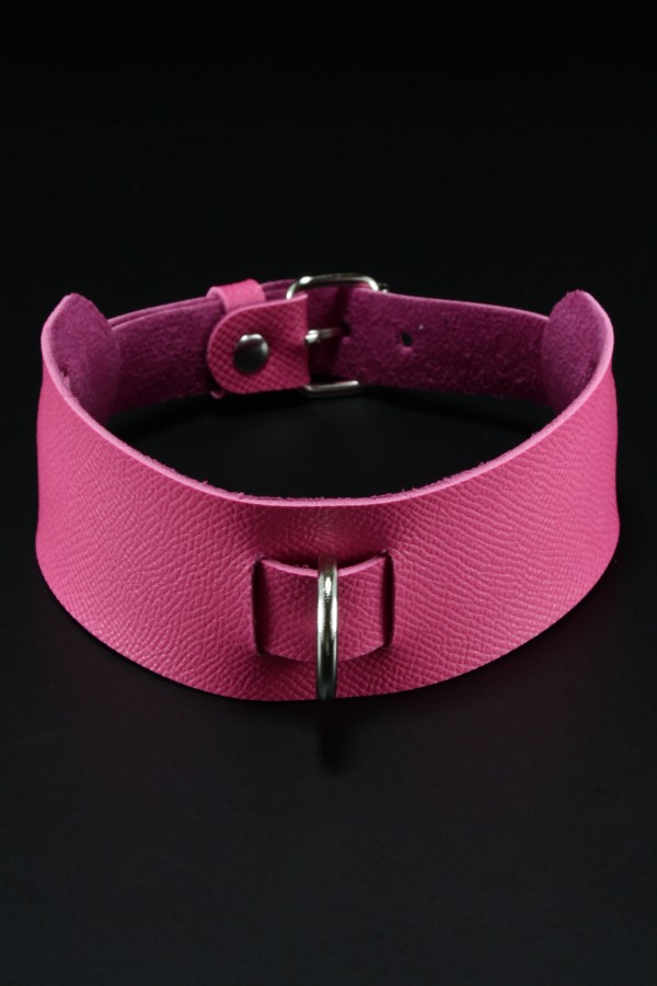 Erobee Fantazi Tasma | Zincirli Choker Özel Tasarım Suni Deri Between Serisi - Fuşya