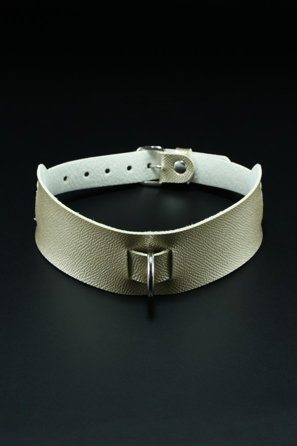 Erobee Fantazi Tasma | Zincirli Choker Özel Tasarım Suni Deri Between Serisi - Gold