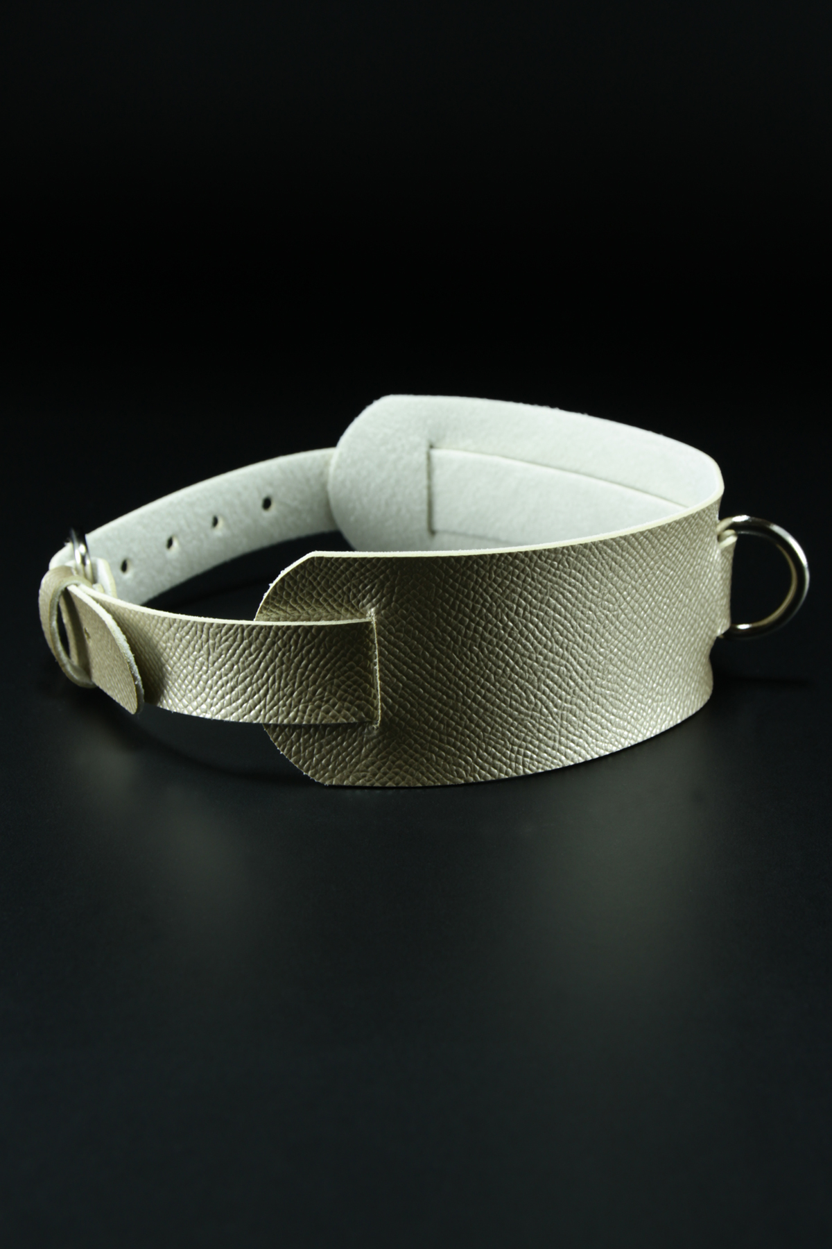 Erobee Fantazi Tasma | Zincirli Choker Özel Tasarım Suni Deri Between Serisi - Gold
