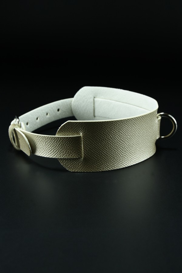 Erobee Fantazi Tasma | Zincirli Choker Özel Tasarım Suni Deri Between Serisi - Gold