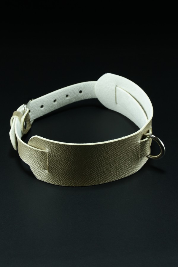 Erobee Fantazi Tasma | Zincirli Choker Özel Tasarım Suni Deri Between Serisi - Gold