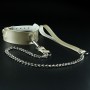 Erobee Fantazi Tasma | Zincirli Choker Özel Tasarım Suni Deri Between Serisi - Gold