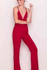 Kadın Tulum Pijama Kırmızı 4031