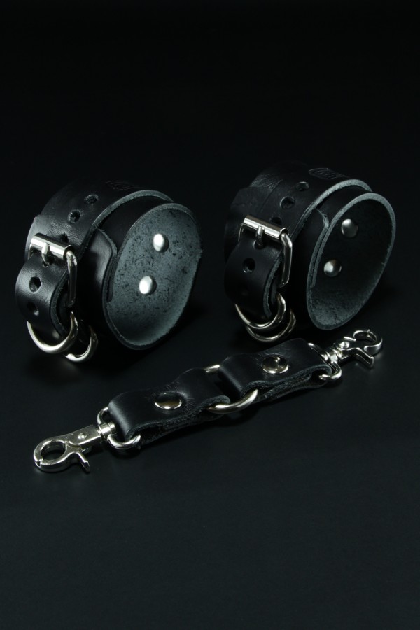 Erobee Hakiki Deri Kelepçe | Profesyonel BDSM Cuff Origin Serisi - Siyah