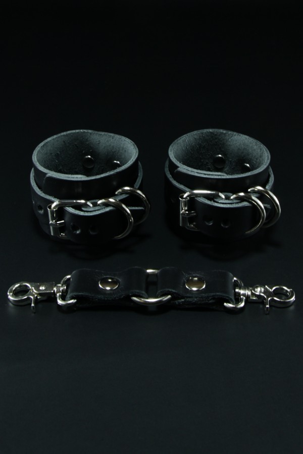 Erobee Hakiki Deri Kelepçe | Profesyonel BDSM Cuff Origin Serisi - Siyah