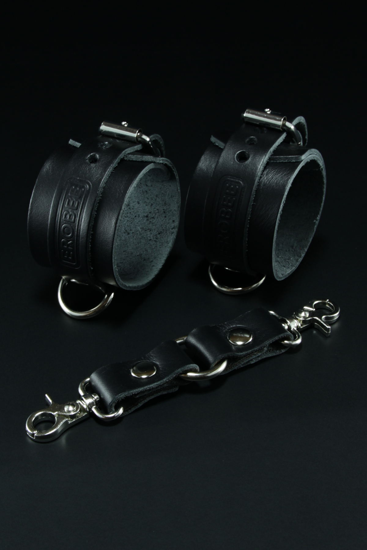 Erobee Hakiki Deri Kelepçe | Profesyonel BDSM Cuff Origin Serisi - Siyah