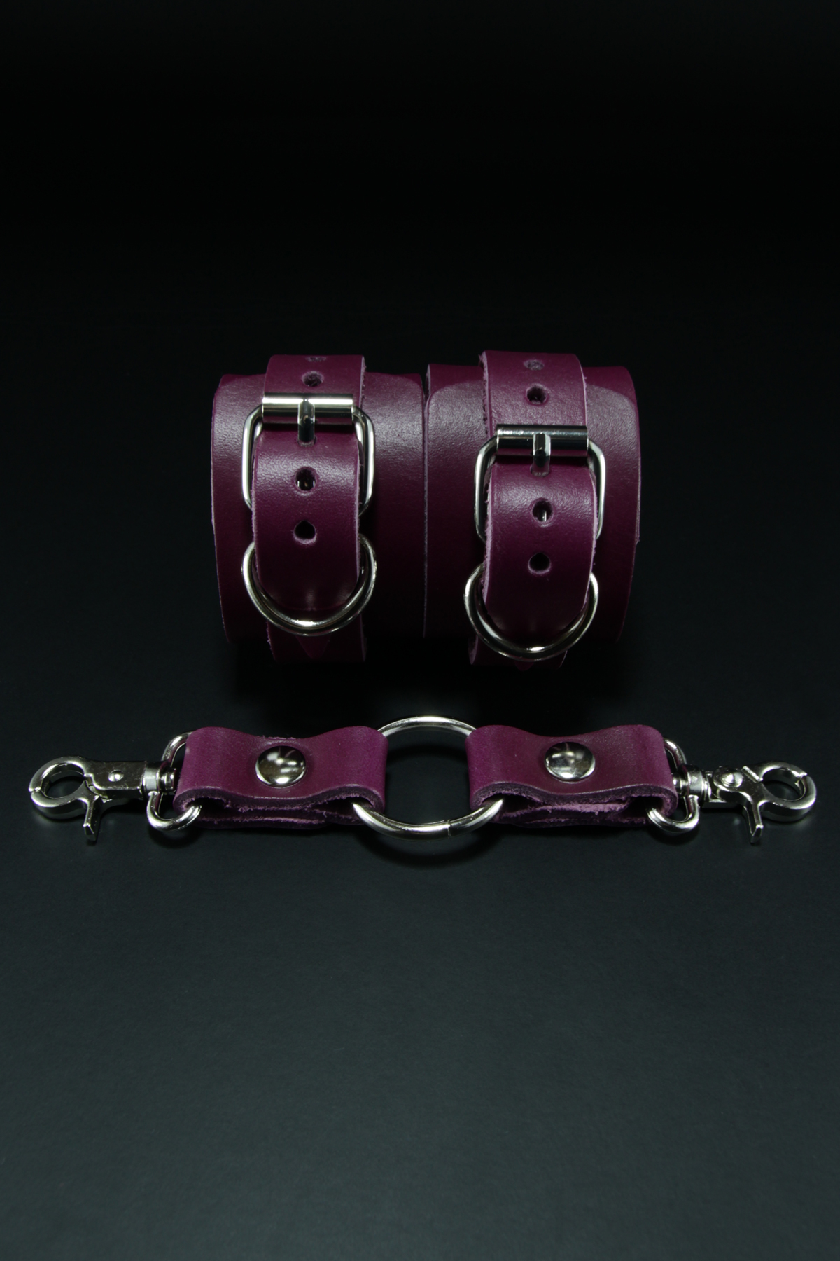 Erobee Hakiki Deri Kelepçe | Profesyonel BDSM Cuff Origin Serisi - Mor