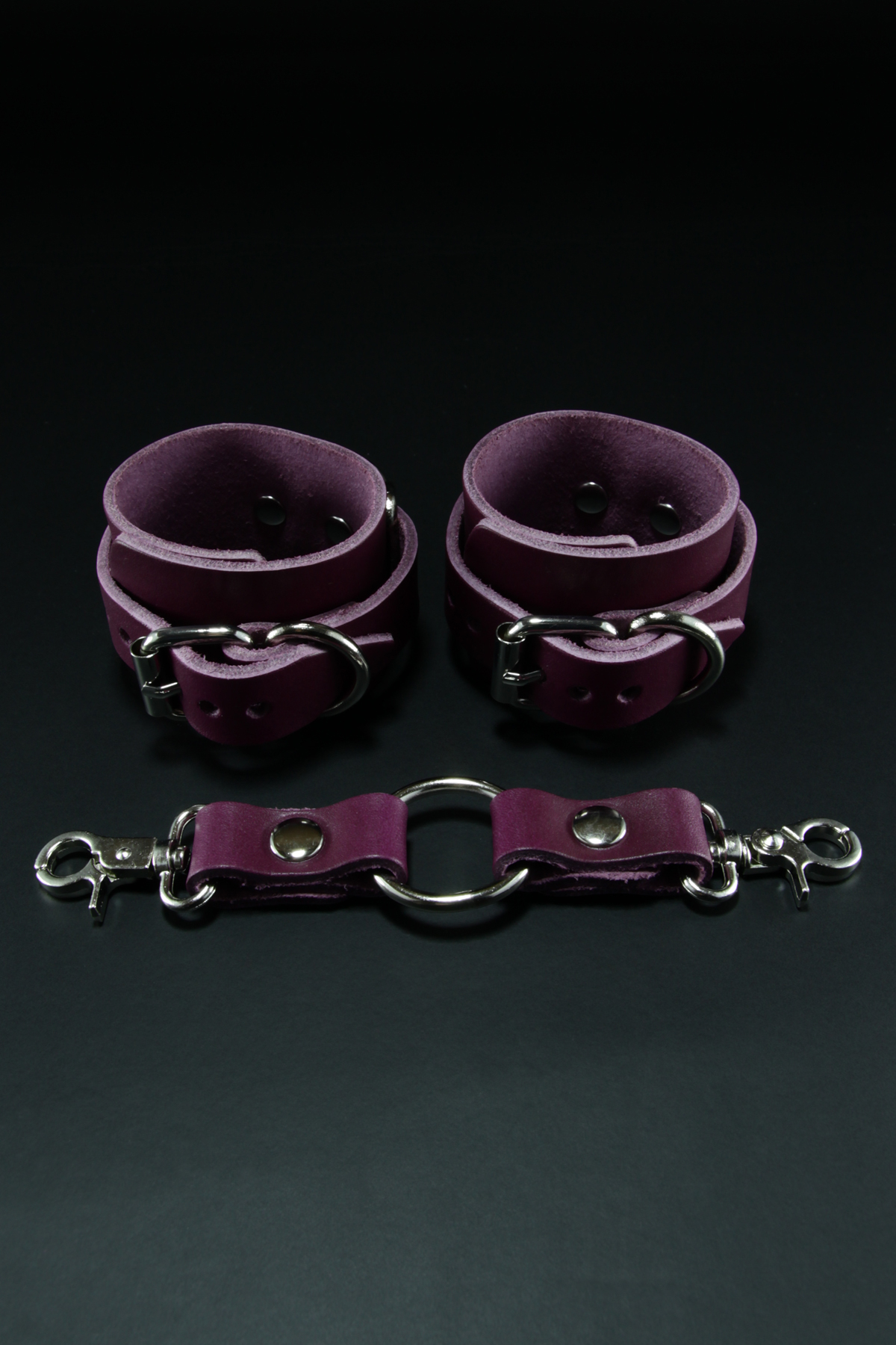 Erobee Hakiki Deri Kelepçe | Profesyonel BDSM Cuff Origin Serisi - Mor