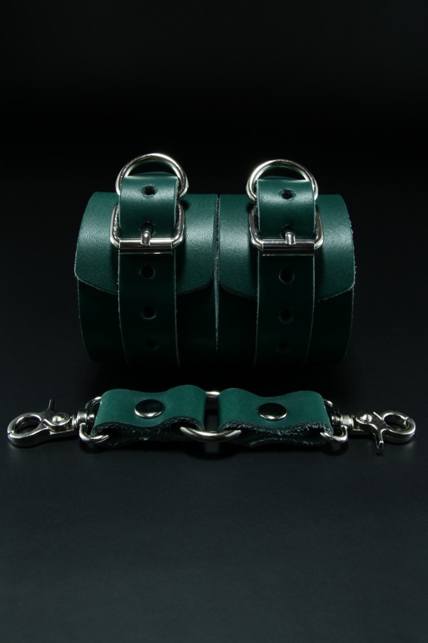 Erobee Hakiki Deri Kelepçe | Profesyonel BDSM Cuff Origin Serisi - Yeşil Erobee Hakiki Deri Kelepçe | Profesyonel BDSM Cuff Origin Serisi - Yeşil