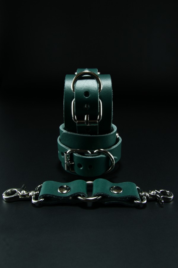 Erobee Hakiki Deri Kelepçe | Profesyonel BDSM Cuff Origin Serisi - Yeşil Erobee Hakiki Deri Kelepçe | Profesyonel BDSM Cuff Origin Serisi - Yeşil