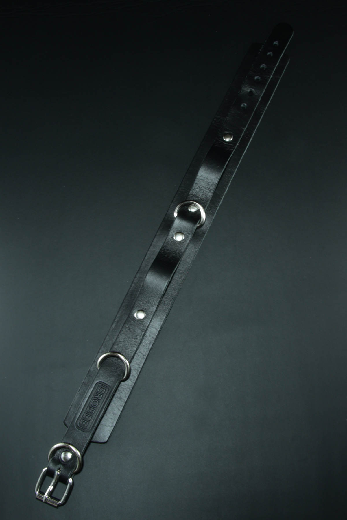 Erobee Hakiki Deri Zincirli Fantazi Tasma | BDSM Choker Origin Serisi - Siyah