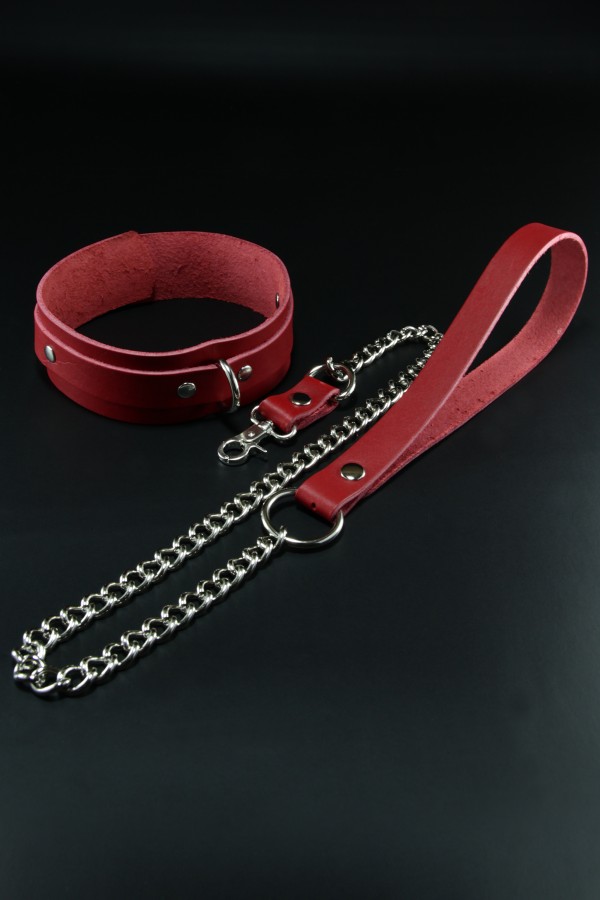 Erobee Hakiki Deri Zincirli Fantazi Tasma | BDSM Choker Origin Serisi - Kırmızı Erobee Hakiki Deri Zincirli Fantazi Tasma | BDSM Choker Origin Serisi - Kırmızı