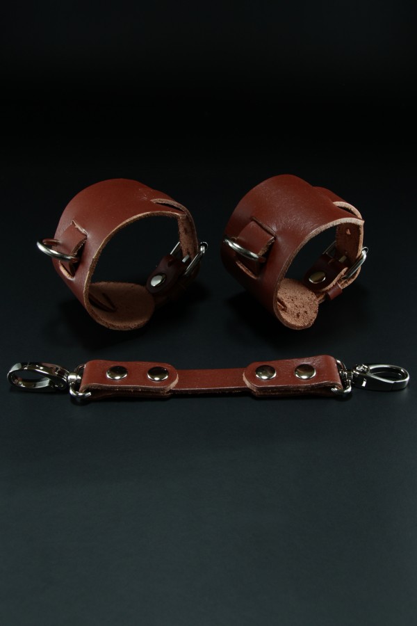 Erobee Hakiki Deri Ayak Kelepçesi | Özel Tasarım Ankle Cuff Between Serisi - Taba